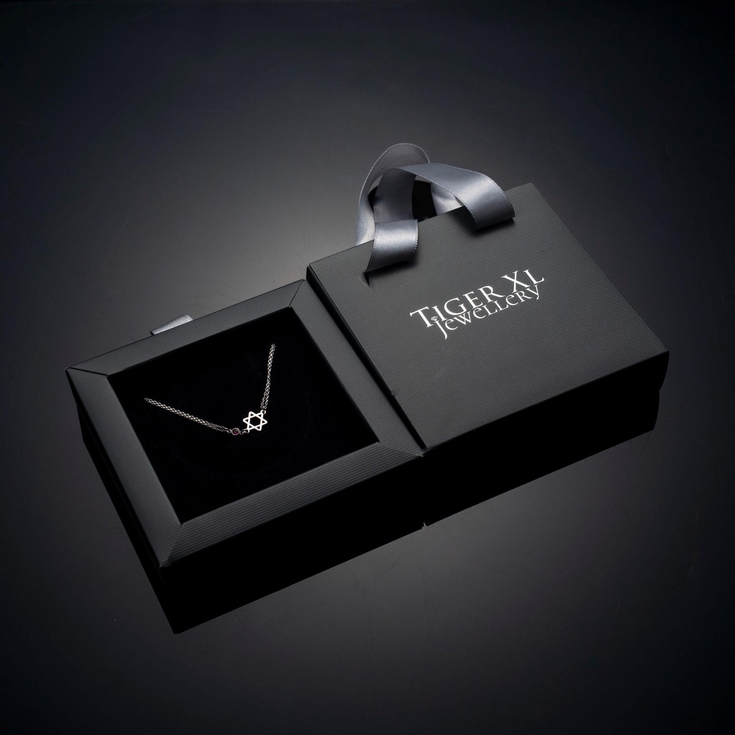 Kabbalah Star of David Bracelet - Custom Birthstone Charm on Adjustable Chain