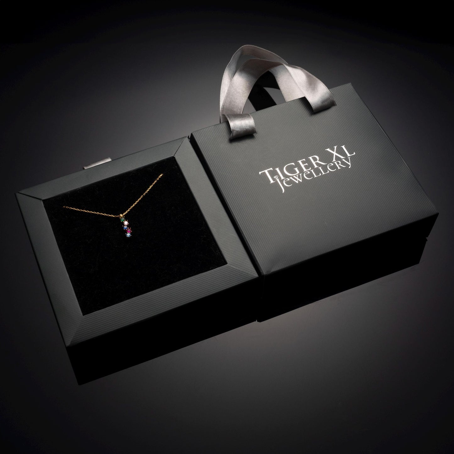 Unique Birthstone Drop Necklace, Custom Family Keepsake, Delicate Vertical Pendant