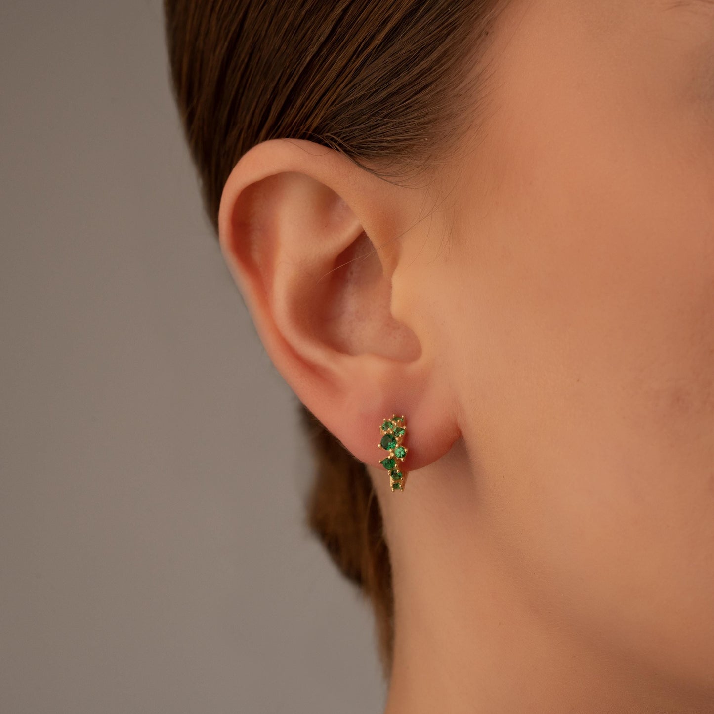 Sparkling Crystal Hoops in Emerald Green - Chic and Dainty Jewelry for Her