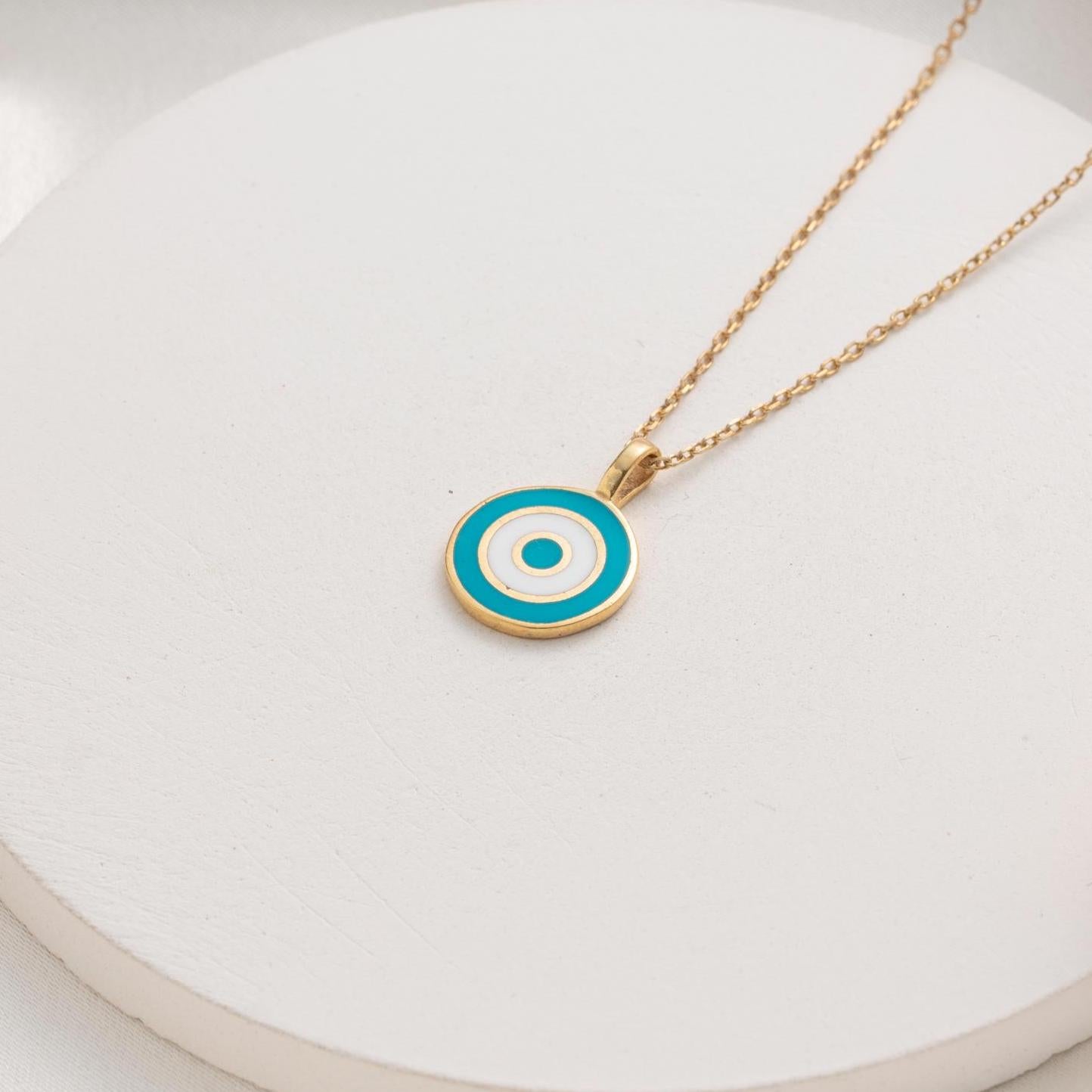 Chic Evil Eye Necklace: Elegant Gold Amulet for Positive Vibes - Delicate Gift Idea