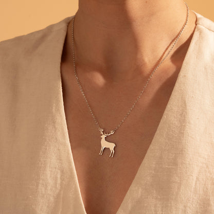 Deer Necklace – Minimalist Silver Pendant for Nature Lovers