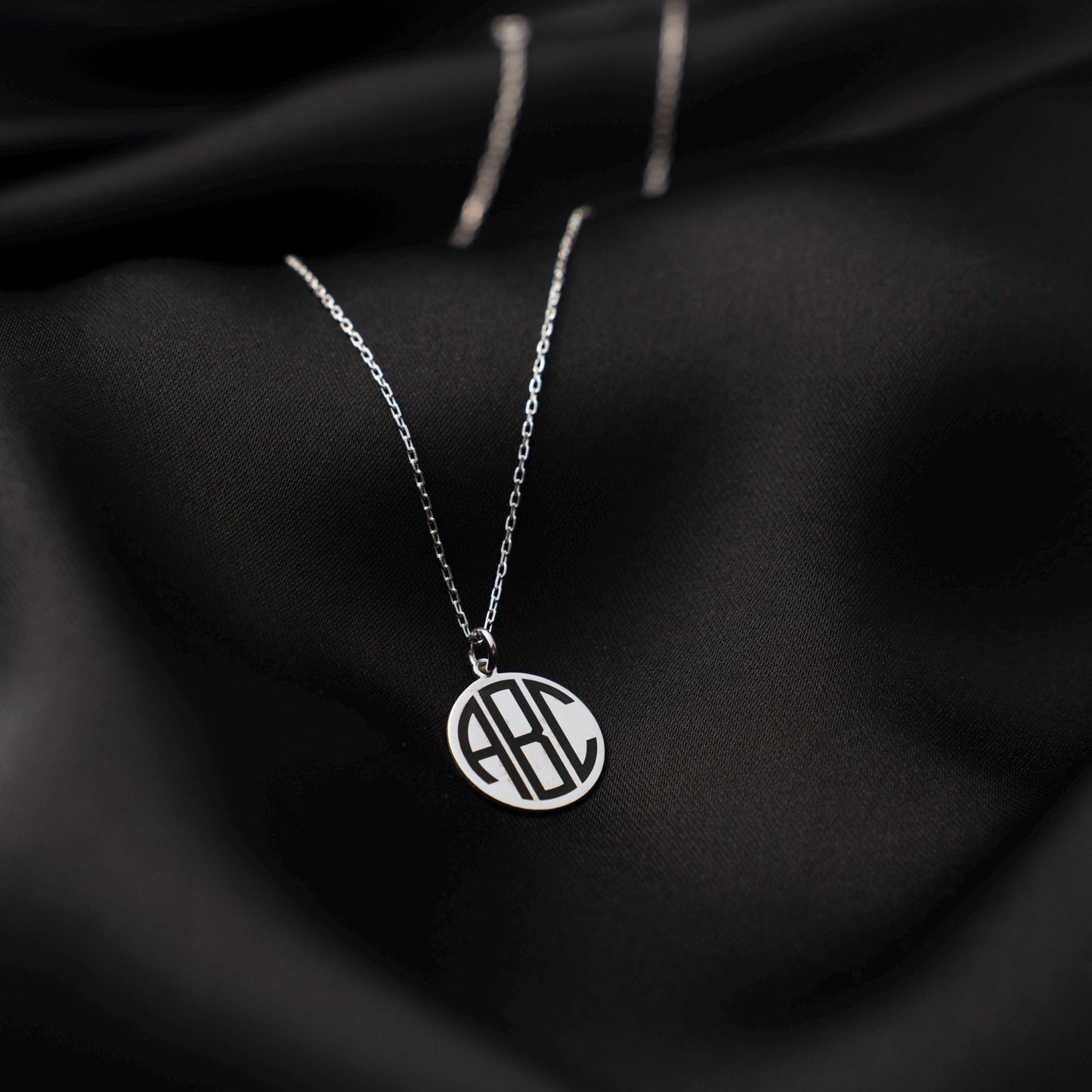 Chic Silver Monogram Necklace - Perfect Personalized Gift for Her!