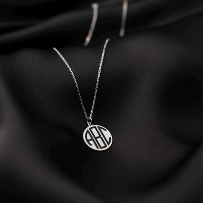 Chic Silver Monogram Necklace - Perfect Personalized Gift for Her!
