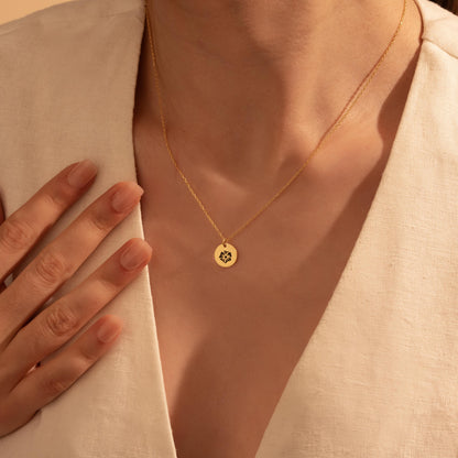 Flower Charm Necklace - Minimalist Floral Jewelry, Elegant Gift for Her