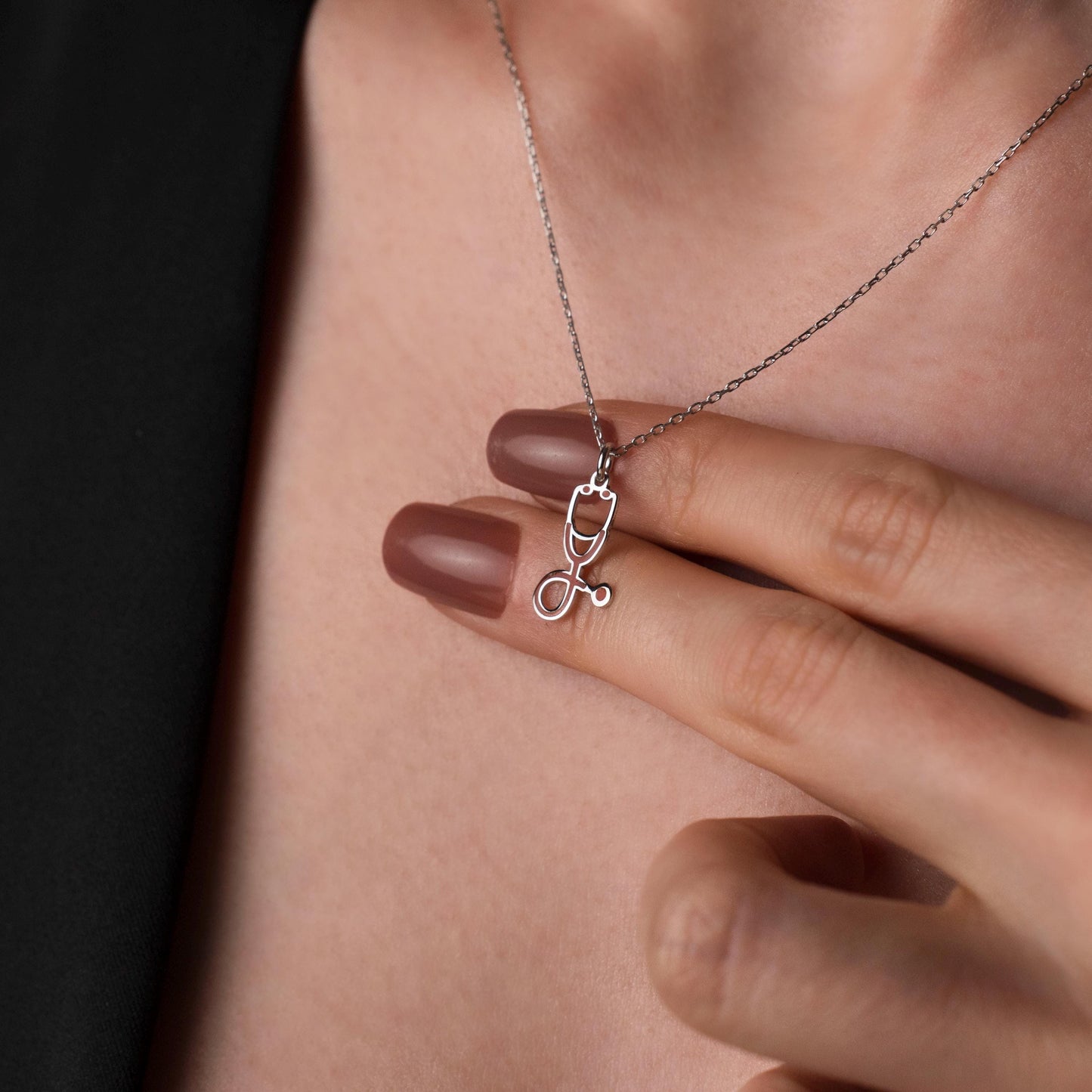 Personalized Stethoscope Necklace, Custom Doctor Jewelry, Sterling Silver Medical Pendant, Gift for Nurses & Doctors