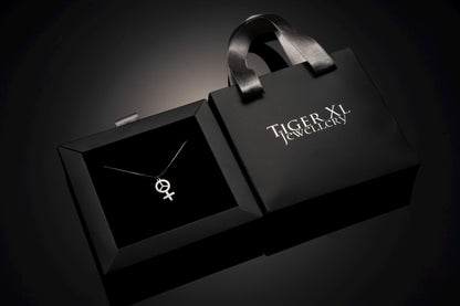 Empowering Sterling Silver Necklace for Women, Feminist Peace Pendant, Symbol of Strength