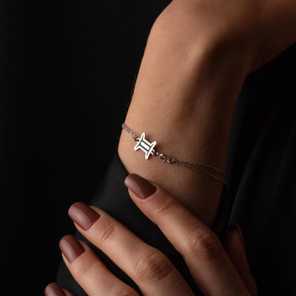 Celestial Charm: Zodiac Birthstone Bracelet in Sterling Silver and 18K Gold Plating
