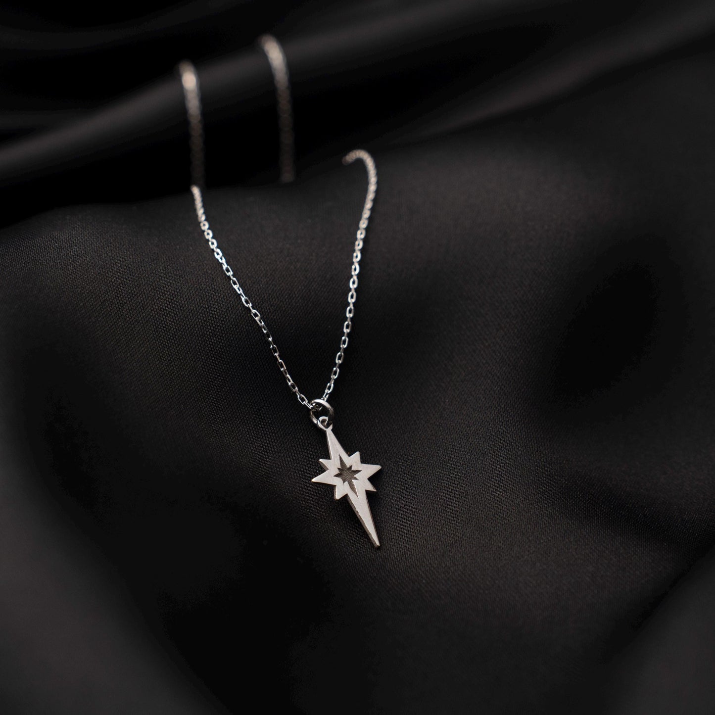 Guiding Light Necklace - Sterling Silver North Star Pendant, Minimalist Celestial Jewelry