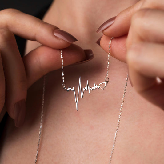 Sterling Silver Heartbeat Necklace - Thoughtful Gift for Nurses
