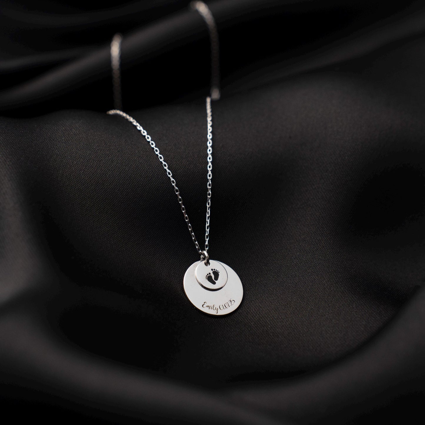 Cherish Every Tiny Step: Custom Baby Footprint Necklace for New Moms