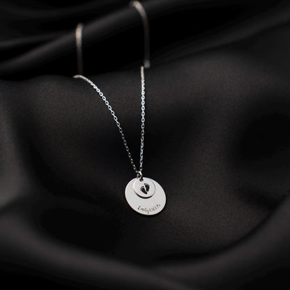 Cherish Every Tiny Step: Custom Baby Footprint Necklace for New Moms