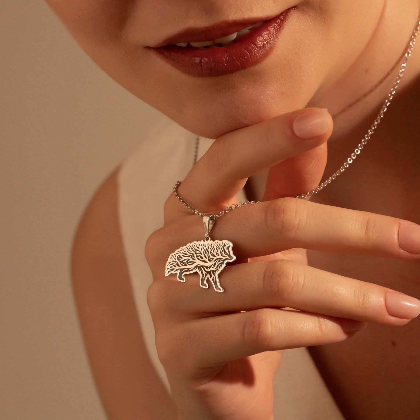 Silver Hedgehog Necklace – Nature Inspired Gift for Her