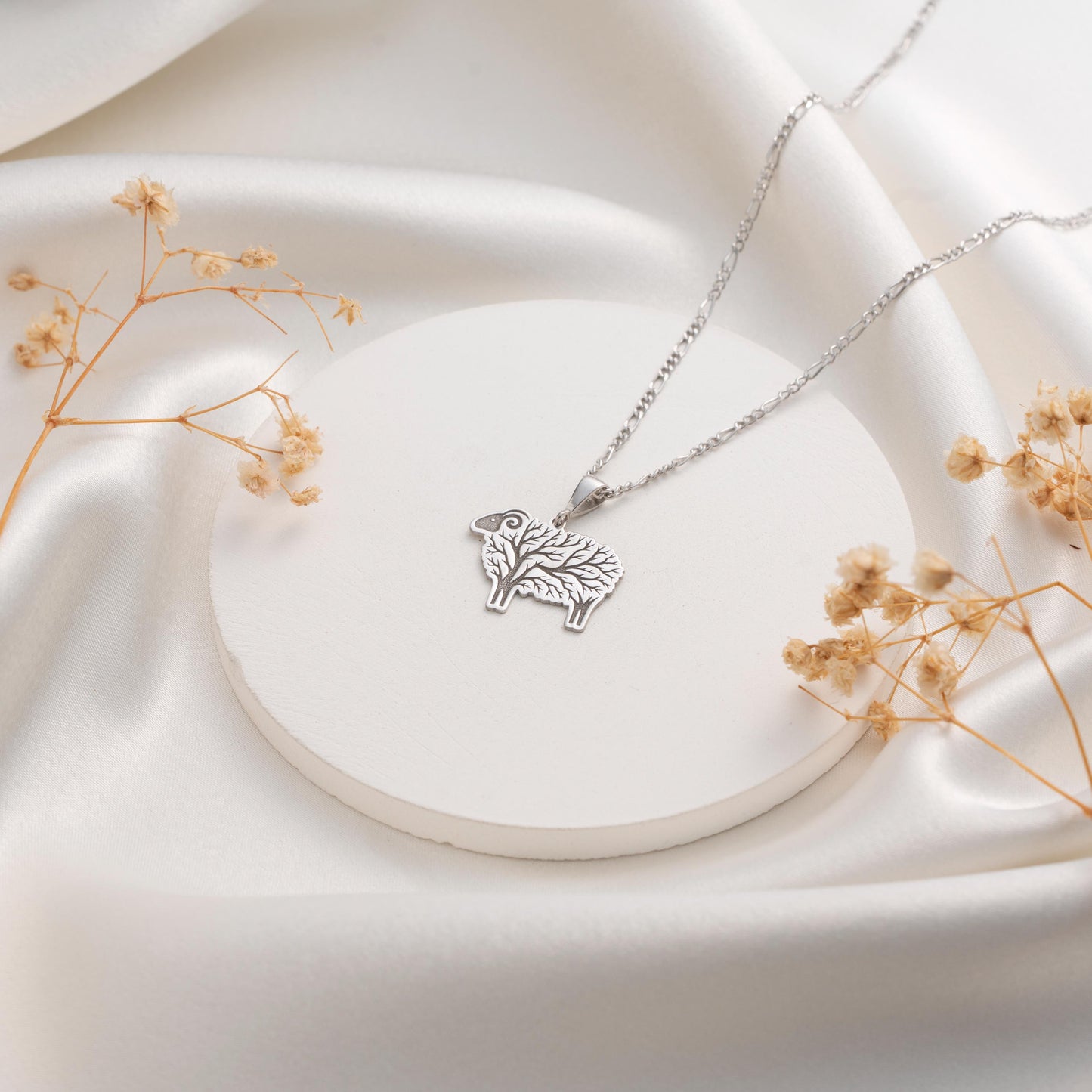 Adorable Sheep Charm Necklace - Rustic Animal Pendant - Farmhouse Style Jewelry