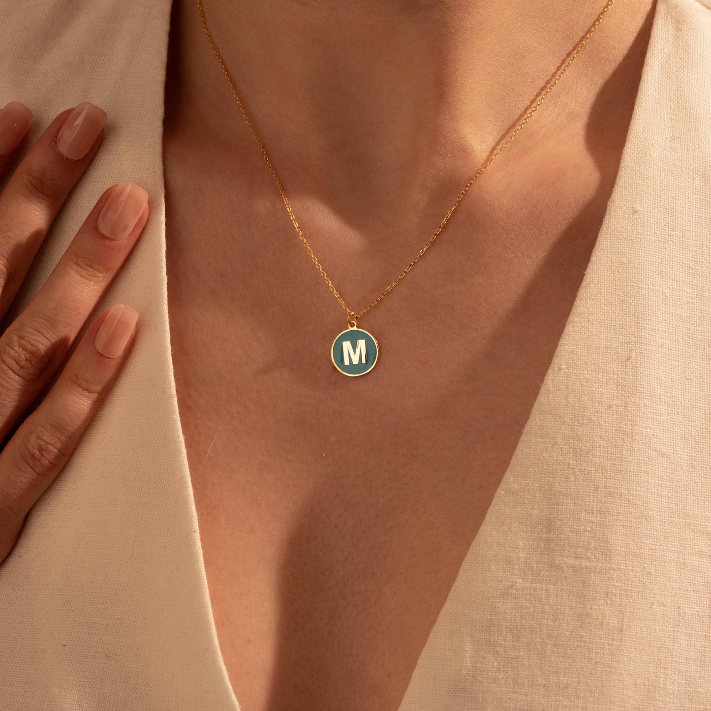 Custom Initial Necklace – Personalized Letter Pendant for Her, 18K Gold Plated