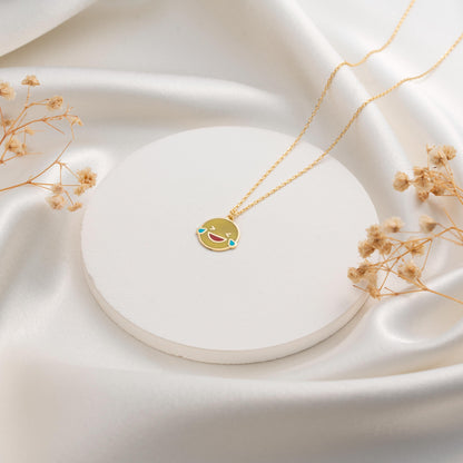 Emoji Pendant Necklace – Custom 18K Gold Charm Gift for Her