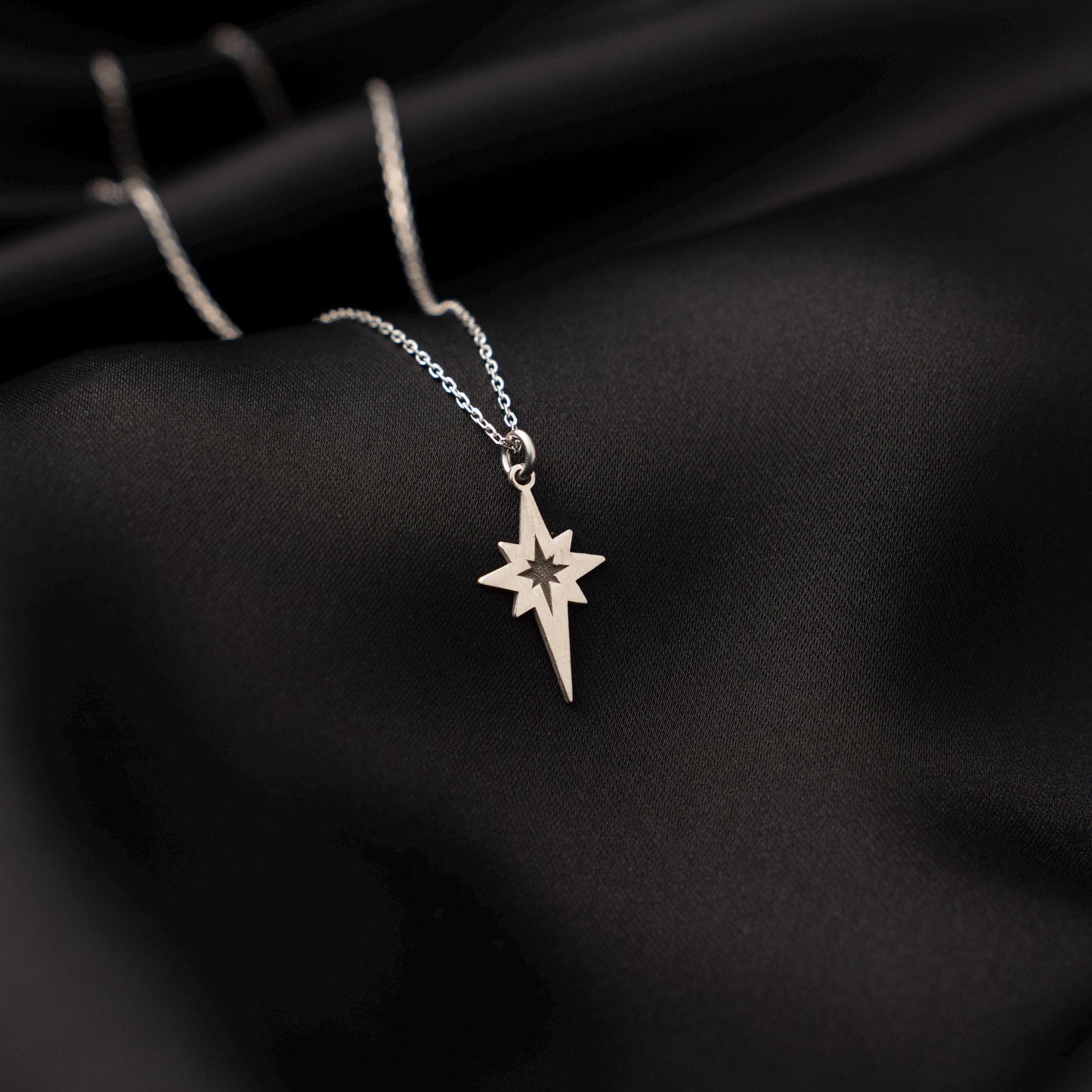 Guiding Light Necklace - Sterling Silver North Star Pendant, Minimalist Celestial Jewelry