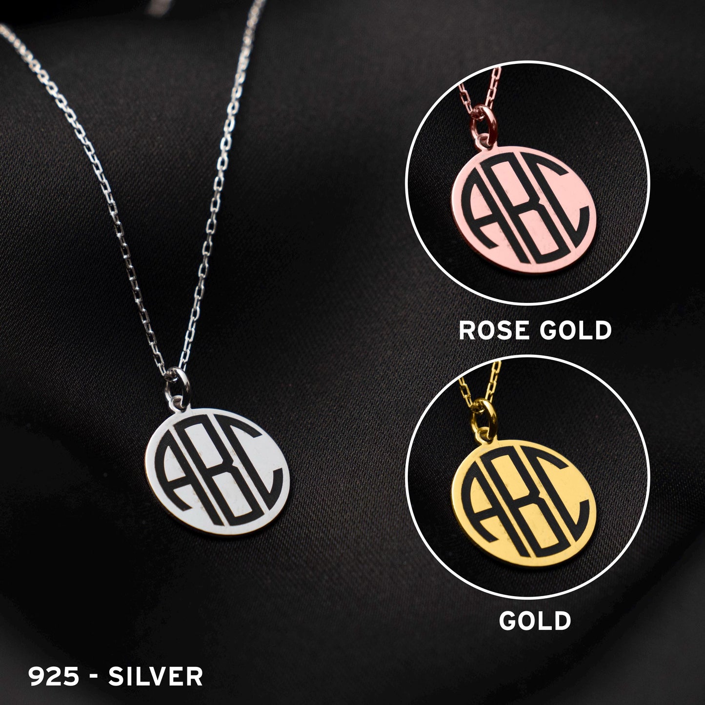 Chic Silver Monogram Necklace - Perfect Personalized Gift for Her!