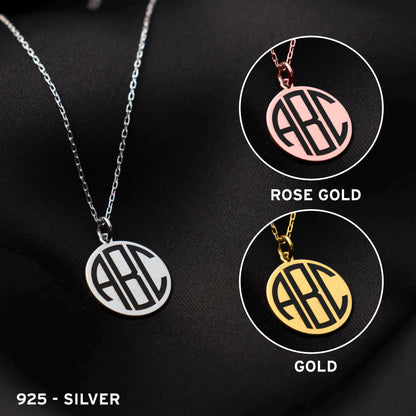 Chic Silver Monogram Necklace - Perfect Personalized Gift for Her!