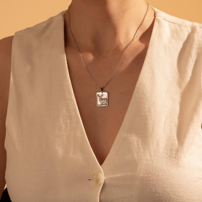 Silver Deer Pendant Necklace – Rustic Nature Gift for Her