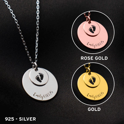 Cherish Every Tiny Step: Custom Baby Footprint Necklace for New Moms