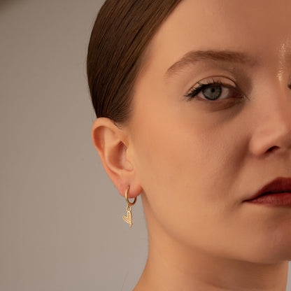 Crystal Heart Hoop Earrings - Elegant Minimalist Charm - Perfect Gift for Her
