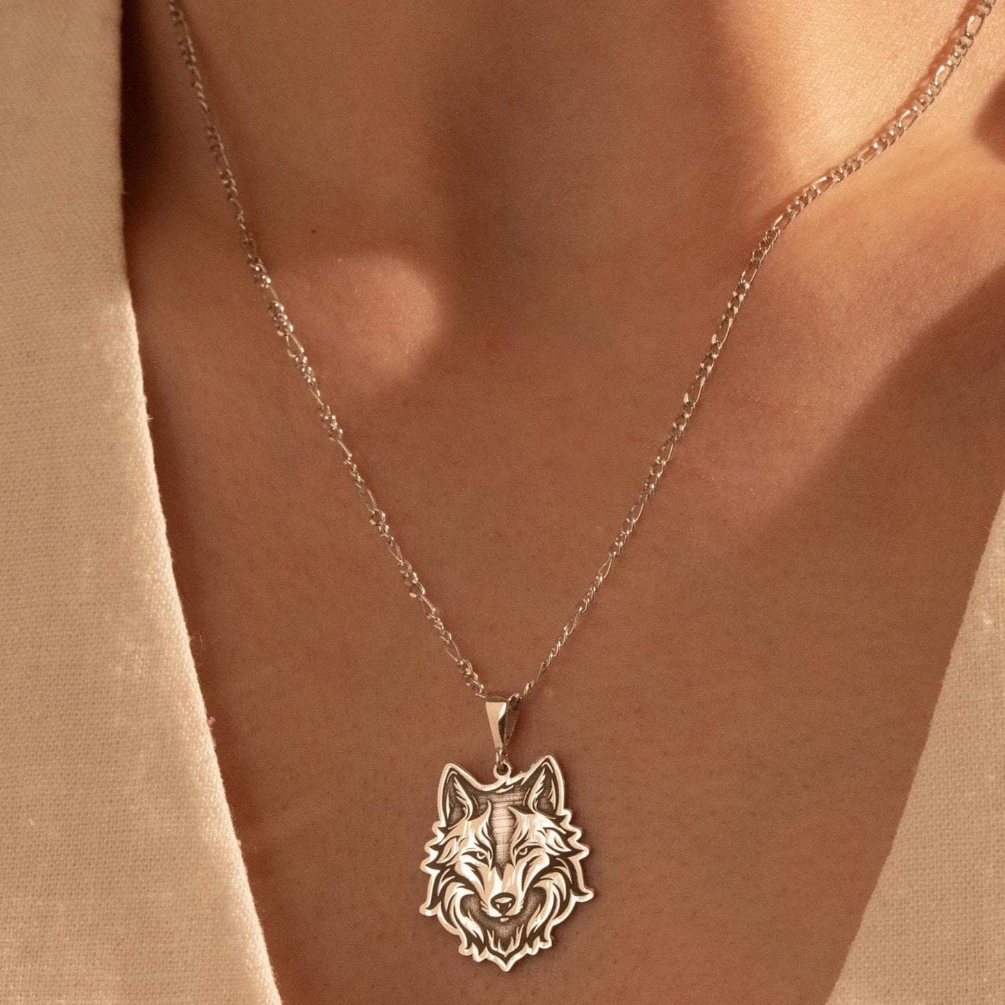 Silver Wolf Pendant Necklace - Animal Spirit Jewelry - Wilderness Gift for Her