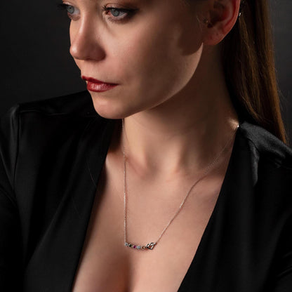 Elegant Birthstone Infinity Necklace for Mom - Customized Family Jewelry in Sterling Silver