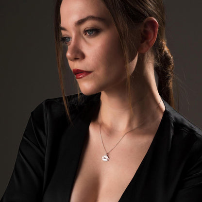 Sterling Silver Lip Necklace - Elegant Kiss Pendant for Her - Romantic Gift, Minimalist Style