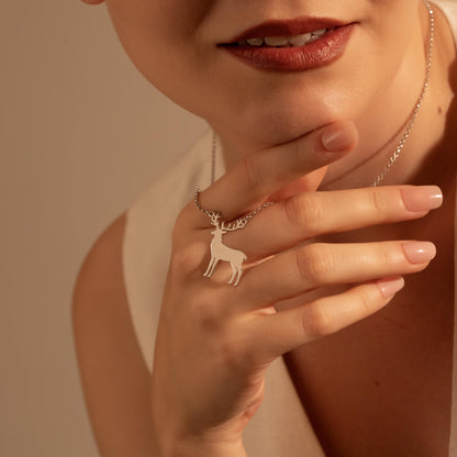 Deer Necklace – Minimalist Silver Pendant for Nature Lovers