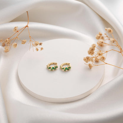 Sparkling Crystal Hoops in Emerald Green - Chic and Dainty Jewelry for Her