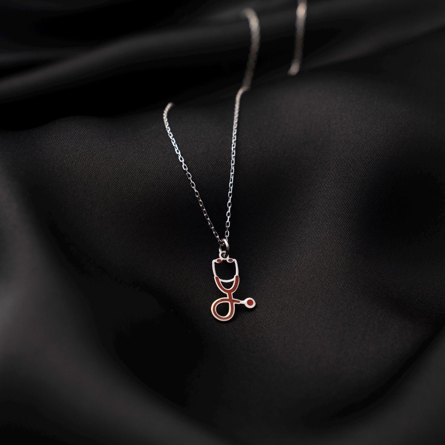 Personalized Stethoscope Necklace, Custom Doctor Jewelry, Sterling Silver Medical Pendant, Gift for Nurses & Doctors