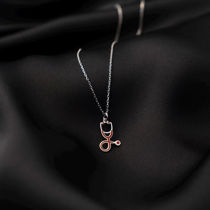 Personalized Stethoscope Necklace, Custom Doctor Jewelry, Sterling Silver Medical Pendant, Gift for Nurses & Doctors