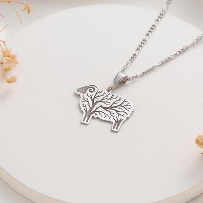 Adorable Sheep Charm Necklace - Rustic Animal Pendant - Farmhouse Style Jewelry