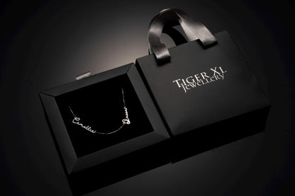 Personalized Silver Necklace with Up to 5 Names - Custom Gift for Mom, Grandma, or Sister