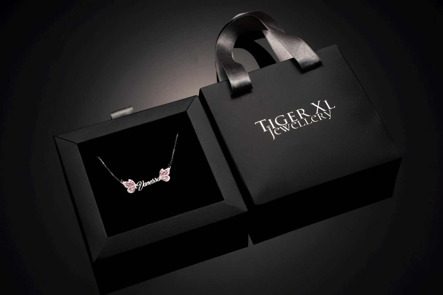 Whimsical Butterfly Name Necklace - Personalized 925 Silver Pendant for Her