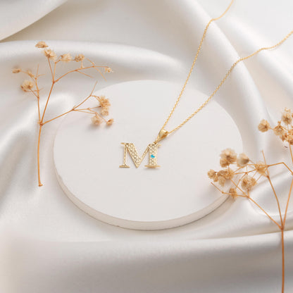 Custom Initial Pendant Necklace – Personalized Gold Letter Jewelry for Her