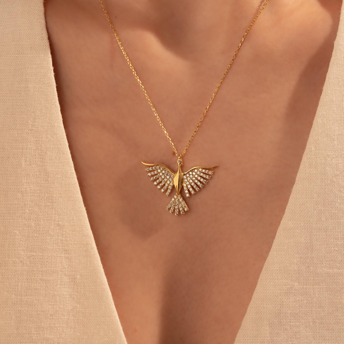 Phoenix Necklace - Elegant Gold Plated Pendant for Her