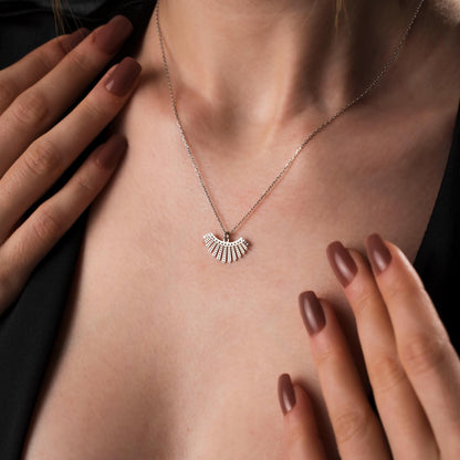 Elegant and Minimalist Sunburst Pendant Necklace - Radiant Charm Jewelry