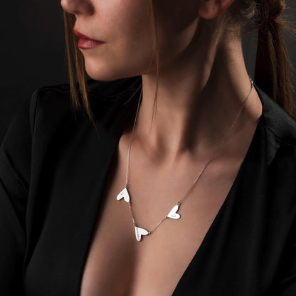 Cherished Heart Name Necklace - Personalized Silver Pendant for Mom