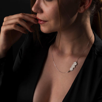 Elegant Birthstone Flower Necklace - Handcrafted 925 Silver Charm, Perfect Gift Idea