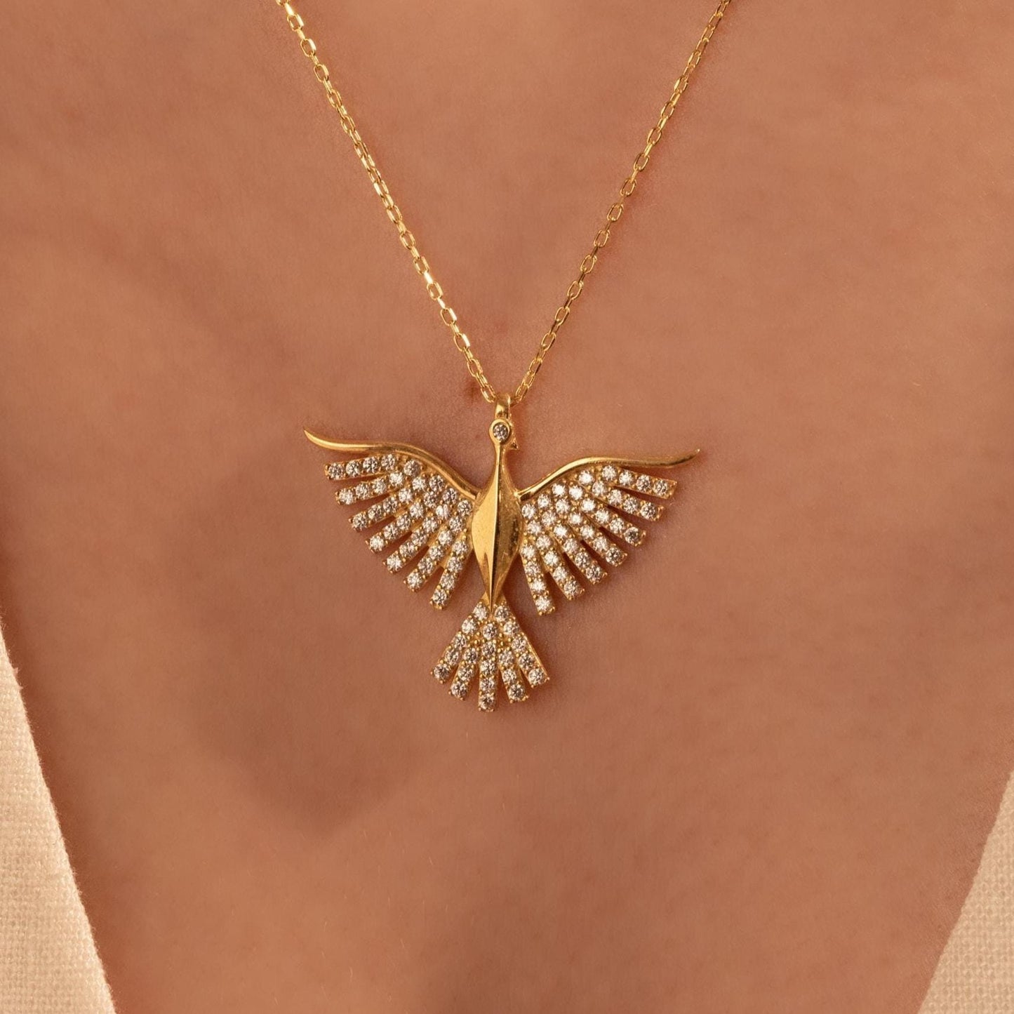 Phoenix Necklace - Elegant Gold Plated Pendant for Her