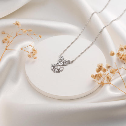 Deer Pendant Necklace – 925 Silver Forest Animal Jewelry Gift