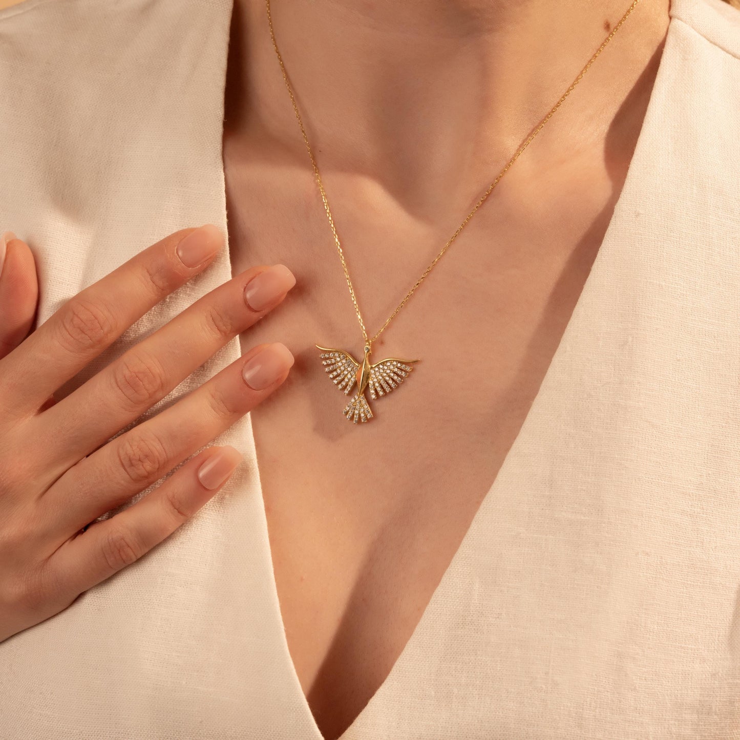 Phoenix Necklace - Elegant Gold Plated Pendant for Her