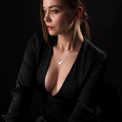 Adorable Personalized Cat Necklace - 925 Silver Pendant for Cat Lovers, Custom Pet Name Jewelry