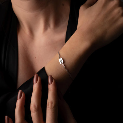 Dainty Initial Bracelet with Birthstone Charm - A Unique Personalized Gift for Her