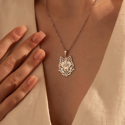 Silver Wolf Pendant Necklace - Animal Spirit Jewelry - Wilderness Gift for Her