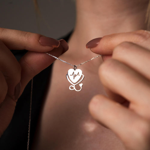 Sterling Silver Healthcare Worker Necklace - Unique Gift for Medical Professionals