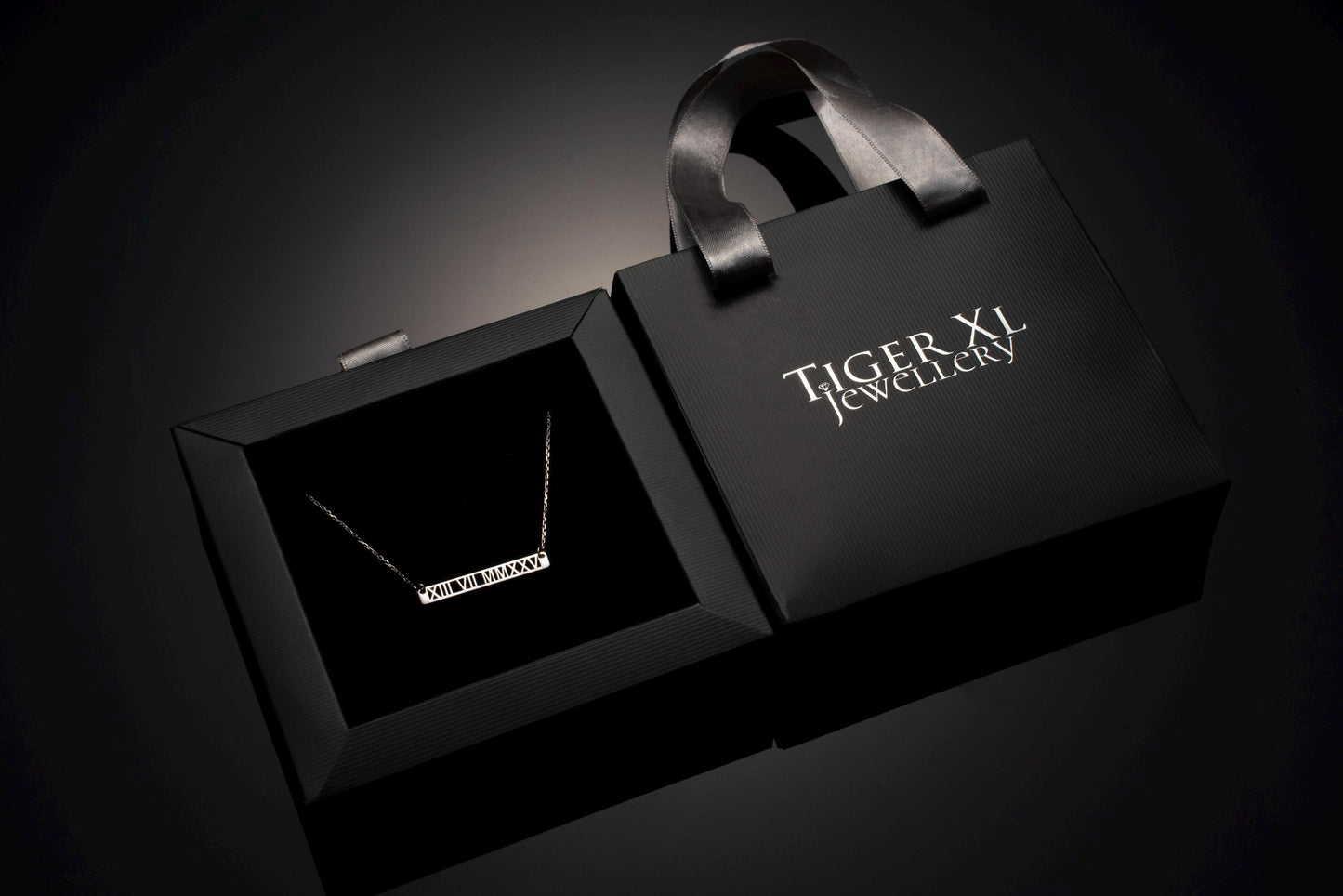 Elegant Roman Numeral Necklace - Custom Date Pendant in Sterling Silver, Unique Gift for Him or Her