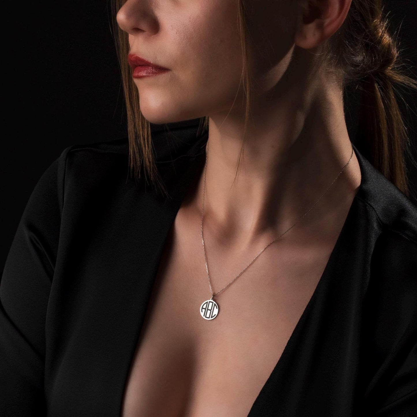 Chic Silver Monogram Necklace - Perfect Personalized Gift for Her!