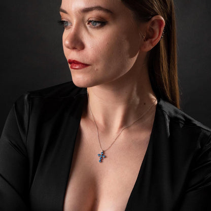 Personalized Birthstone Cross Necklace - A Meaningful Gift for Mom